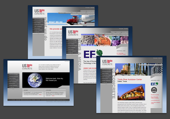 US Concrete, corporate website, XHTML, CSS, JS, Adobe Flash, Adobe Illustrator, Adobe Photoshop (2006)